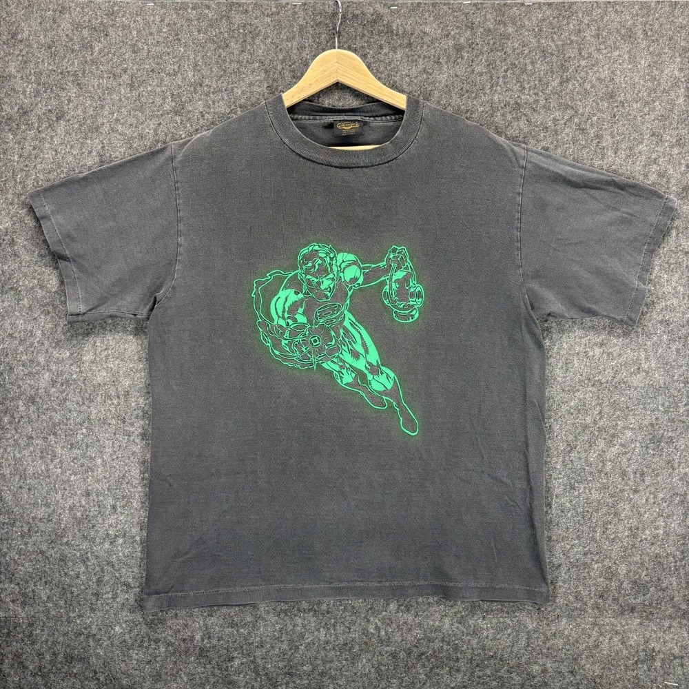Vintage Green Lantern Changes T-Shirt Mens Large Black Faded Gray 90s USA DC
